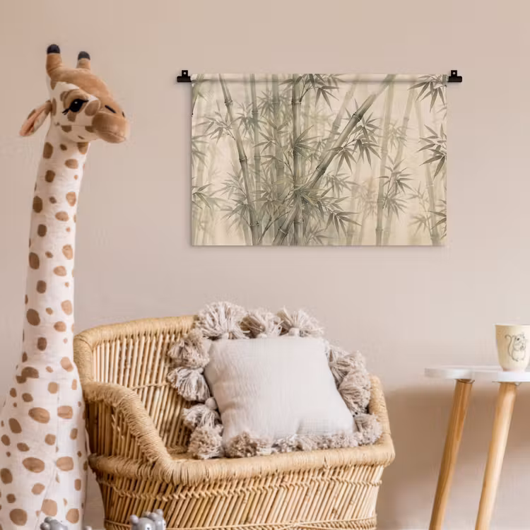 Bamboe - Bladeren - Aziatisch - Groen - Natuur Wandkleed katoen klein -wsfeer5_kind