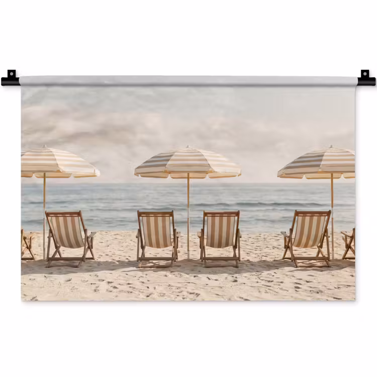 Strand - Stoelen - Parasol Wandkleed katoen klein -zz3d