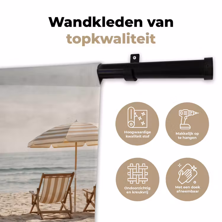 Strand - Stoelen - Parasol Wandkleed katoen klein -sfeer2