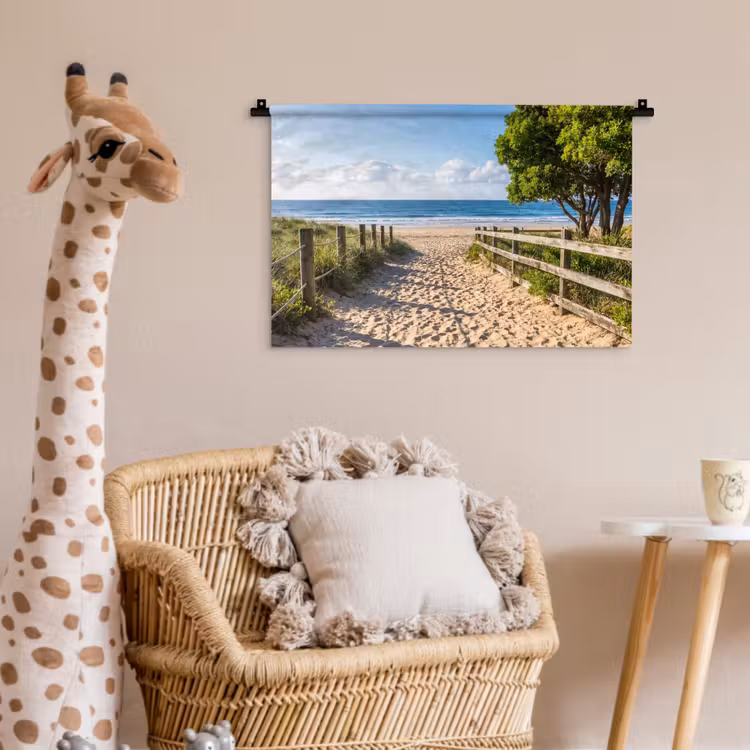 Strand - Zandpad - Oceaan - Natuur Wandkleed katoen klein -wsfeer5_kind