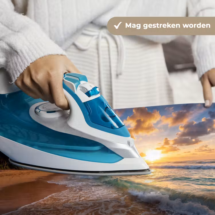 Strand - Zonsondergang - Golven - Natuur - Goud Wandkleed katoen klein -sfeer9