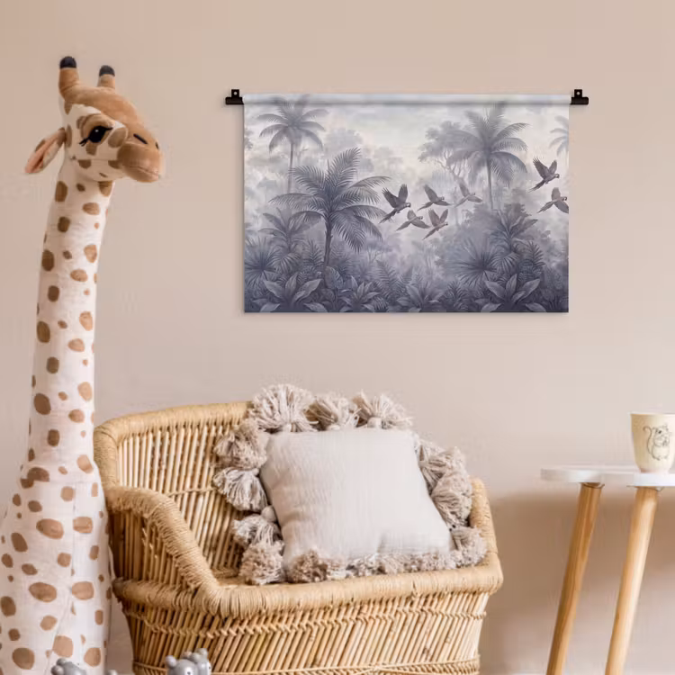 Vogel - Vliegend - Jungle - Vintage - Dieren Wandkleed katoen klein -wsfeer5_kind