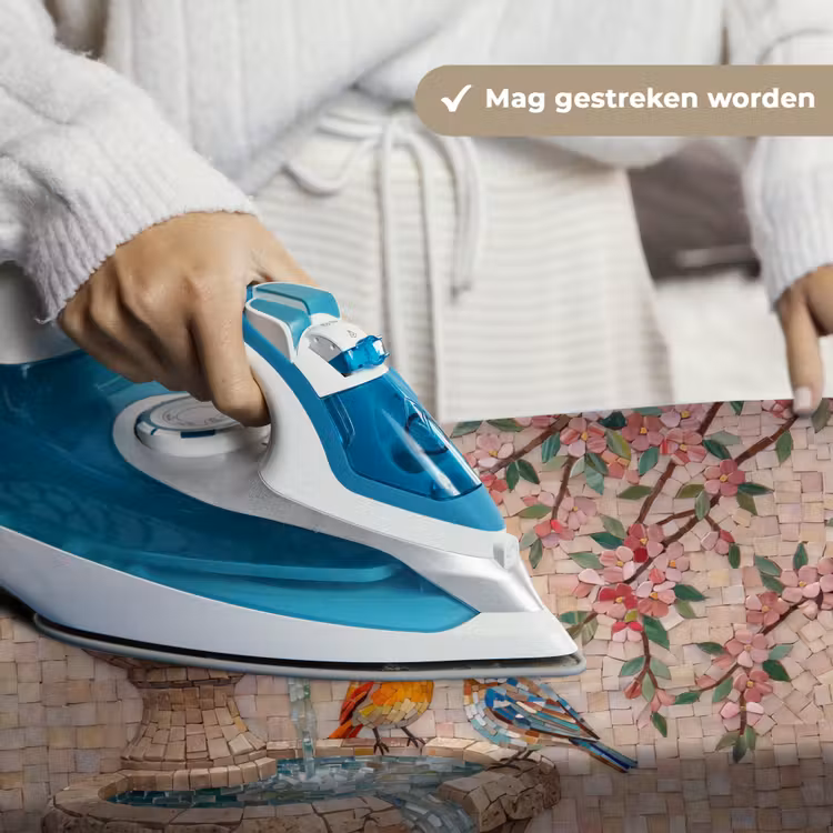 Vogel - fontein - mozaiek - kleurrijk - dieren Wandkleed katoen klein -sfeer9