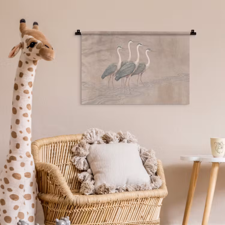 Vogel - Water - Natuur - Vintage Wandkleed katoen klein -wsfeer5_kind