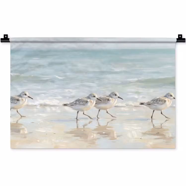 Vogels - Strand - Zee Wandkleed katoen klein -zz3d