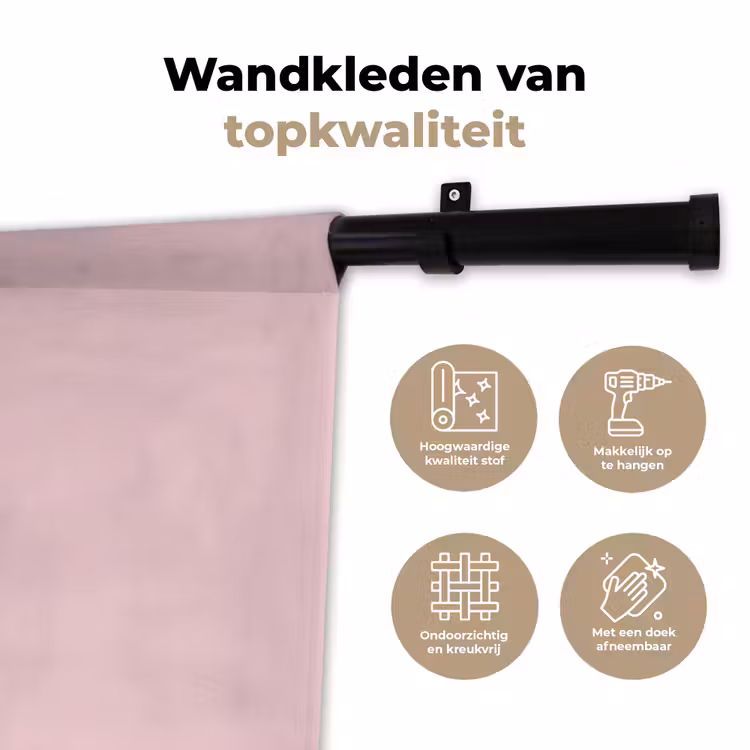 Blush - Pink - Roze Wandkleed katoen klein 269 -sfeer2