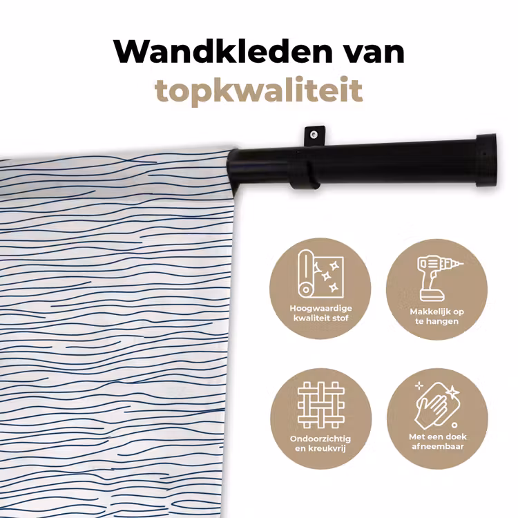 Boot - Water - Rood - Illustratie - Minimalistisch Wandkleed katoen klein -sfeer2