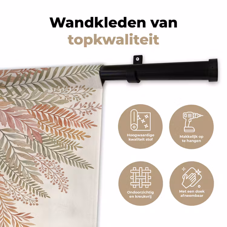 Botanisch - Aquarel - Kleurrijk Wandkleed katoen klein -sfeer2