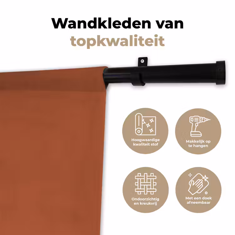 Burnt - Sienna - Oranje Wandkleed katoen klein 269 -sfeer2