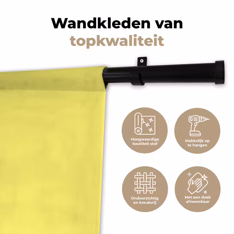 Buttery - Beige - Geel Wandkleed katoen klein 269 -sfeer2