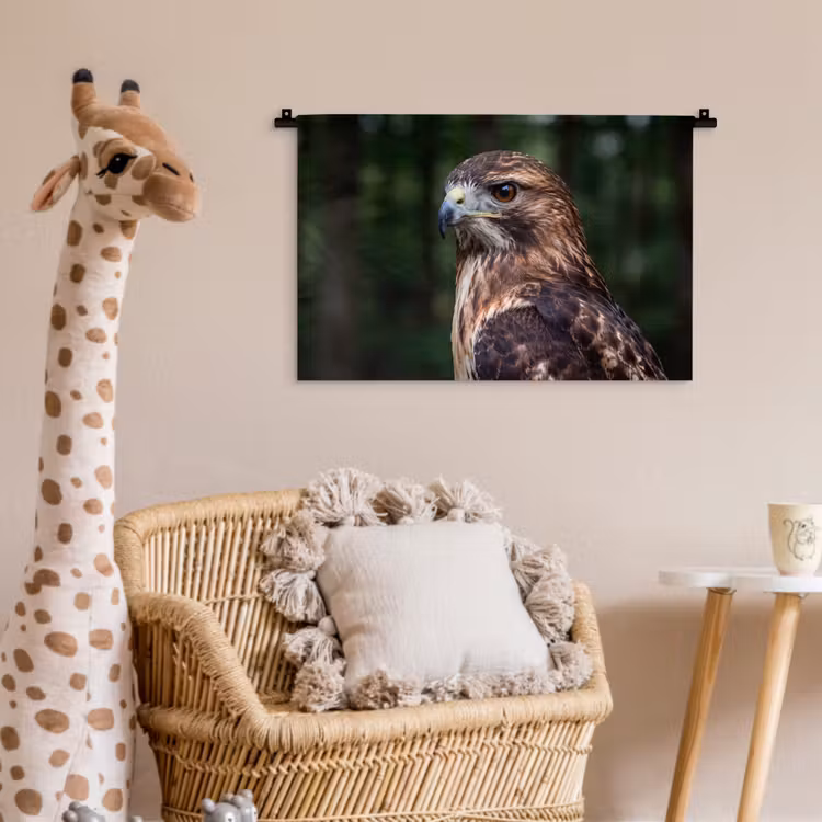 Buizerd - Roofvogel - Natuur - Bruin Wandkleed katoen klein -wsfeer5_kind