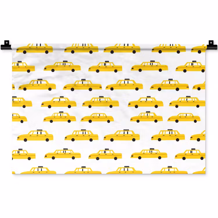 Taxi - Iconisch - Geel Wandkleed katoen klein 269 -zz3d