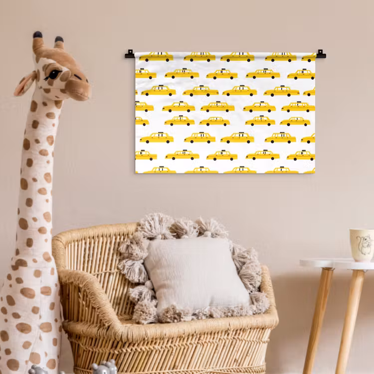 Taxi - Iconisch - Geel Wandkleed katoen klein 269 -wsfeer5_kind