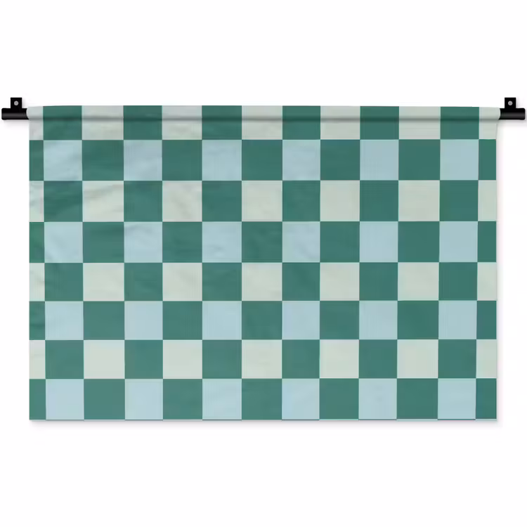 Schaak - Klassiek - Groen Wandkleed katoen klein 269 -zz3d