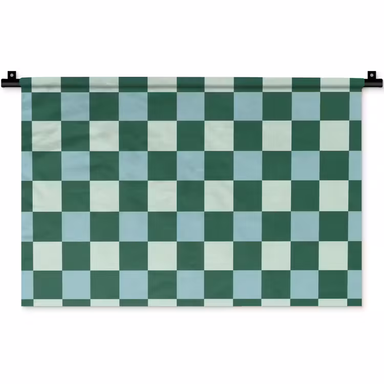 Schaakbord - Klassiek - Groen Wandkleed katoen klein 269 -zz3d