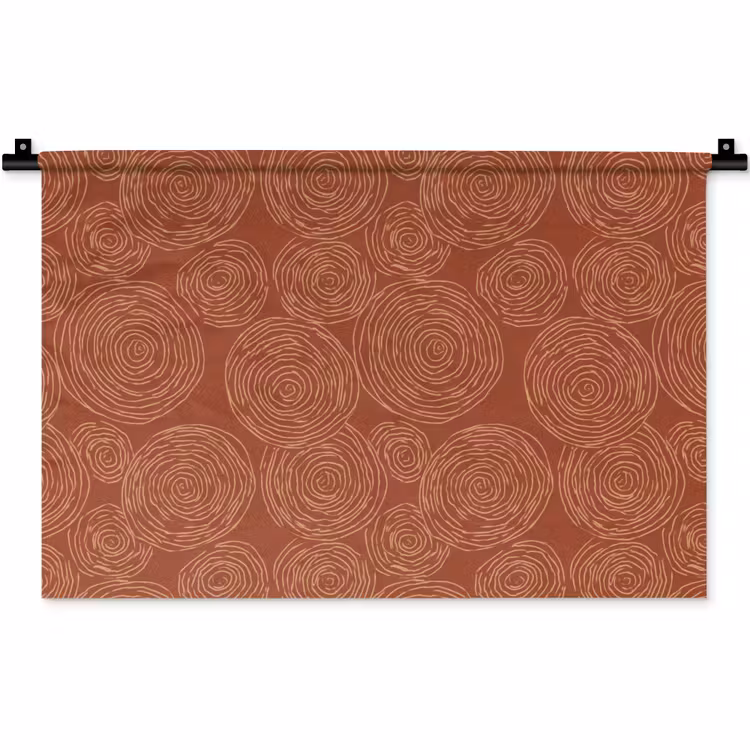 Cirkels - Abstract - Artistiek - Terracotta Wandkleed katoen klein 269 -zz3d