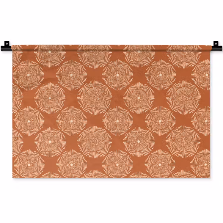 Cirkels - Grafisch - Patroon - Terracotta Wandkleed katoen klein 269 -zz3d
