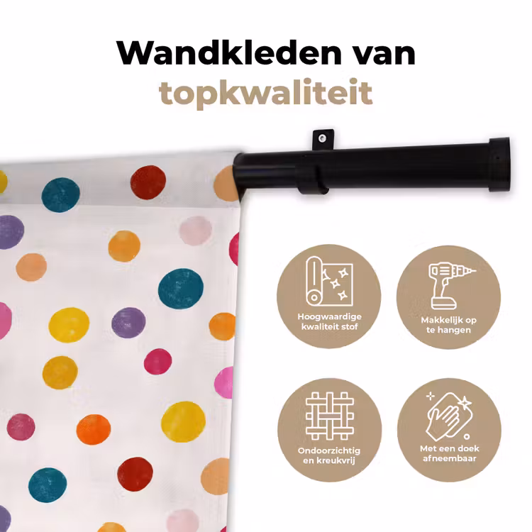 Cirkels - Speels - Kleurrijk Wandkleed katoen klein 269 -sfeer2