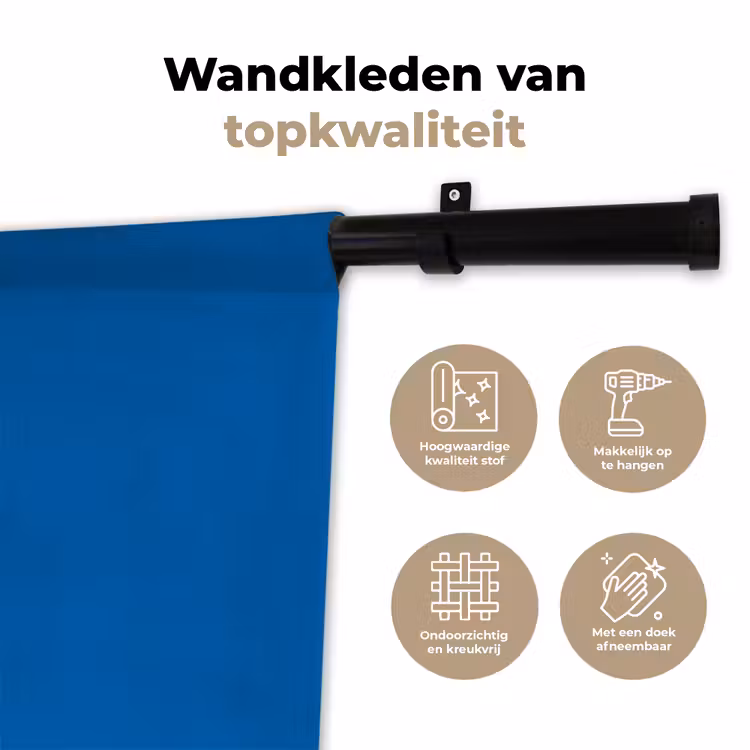 Classic - Azure - Blauw Wandkleed katoen klein 269 -sfeer2