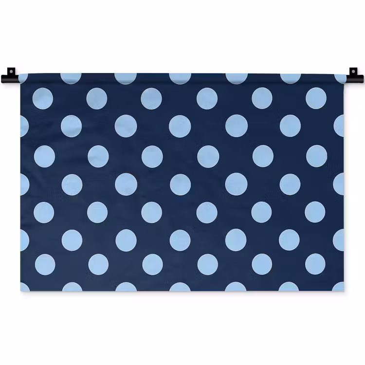 Klassiek - Dots - Blauw Wandkleed katoen klein 269 -zz3d