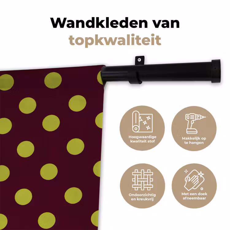 Klassiek - Stippen - Groen Wandkleed katoen klein 269 -sfeer2
