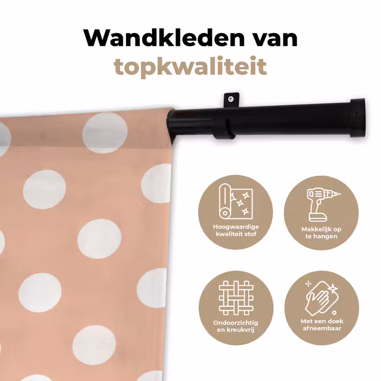 Klassiek - Polka - Perzik Wandkleed katoen klein 269 -sfeer2