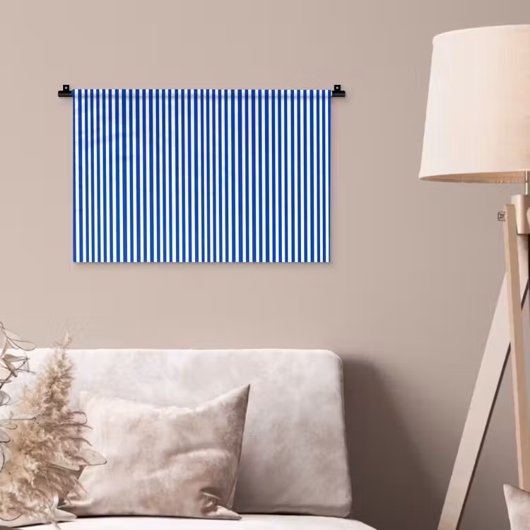 Klassiek - Strepen - Blauw Wandkleed katoen klein 269 -sfeer4