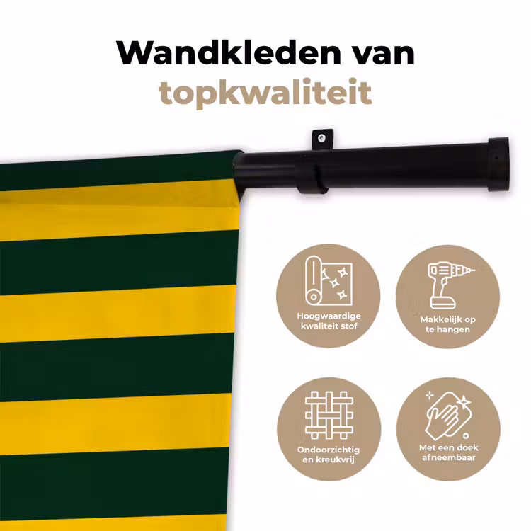 Klassiek - Strepen - Groen Wandkleed katoen klein 269 -sfeer2