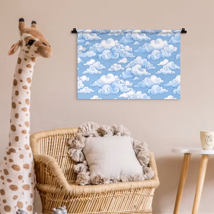 Wolken - Patroon - Hemel - Illustratie - Wit Wandkleed katoen klein -wsfeer5_kind
