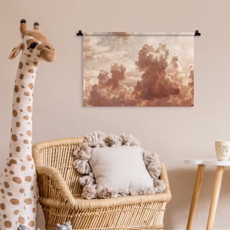 Wolken - Lucht - Natuur - Modern - Bruin Wandkleed katoen klein -wsfeer5_kind