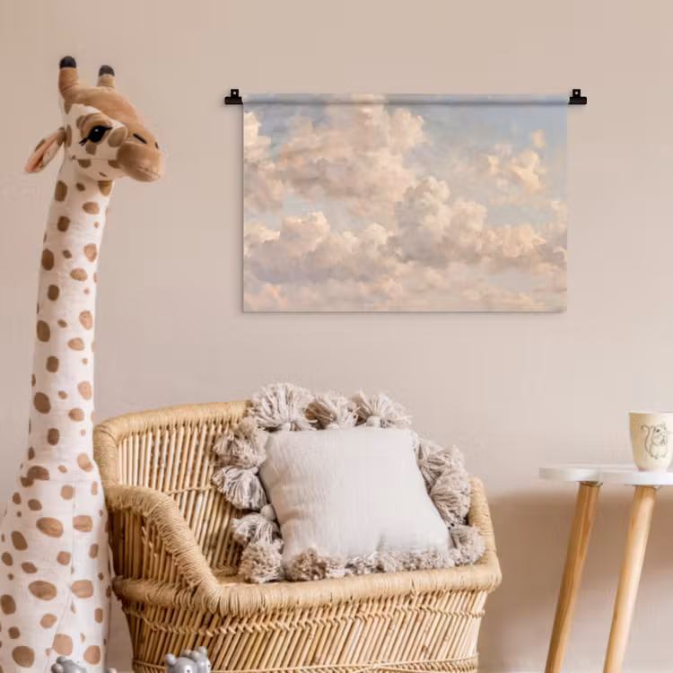 Wolken - Zacht - Natuur - Klassiek - Beige Wandkleed katoen klein -wsfeer5_kind