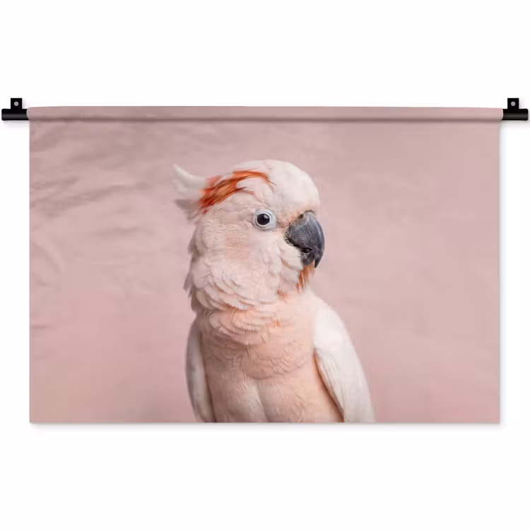 Kaketoe - Portret - Roze Wandkleed katoen klein -zz3d