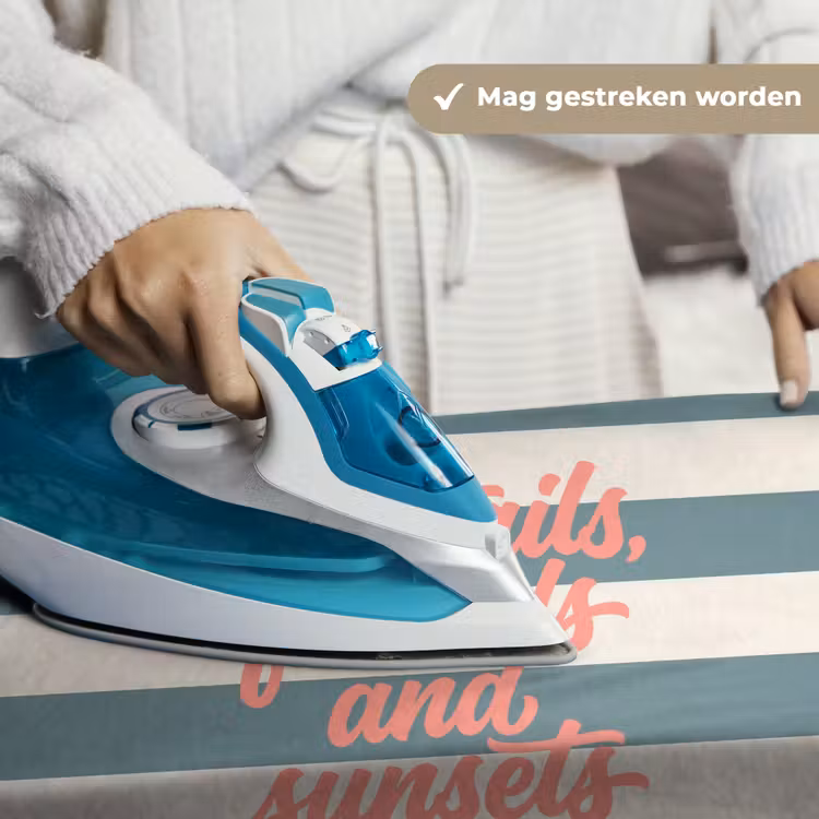 Cocktails - Strepen - Blauw - Koraal Wandkleed katoen klein -sfeer9