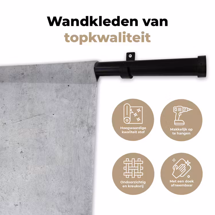 Beton - Textuur - Achtergrond - Grijs - Industrieel Wandkleed katoen klein -sfeer2