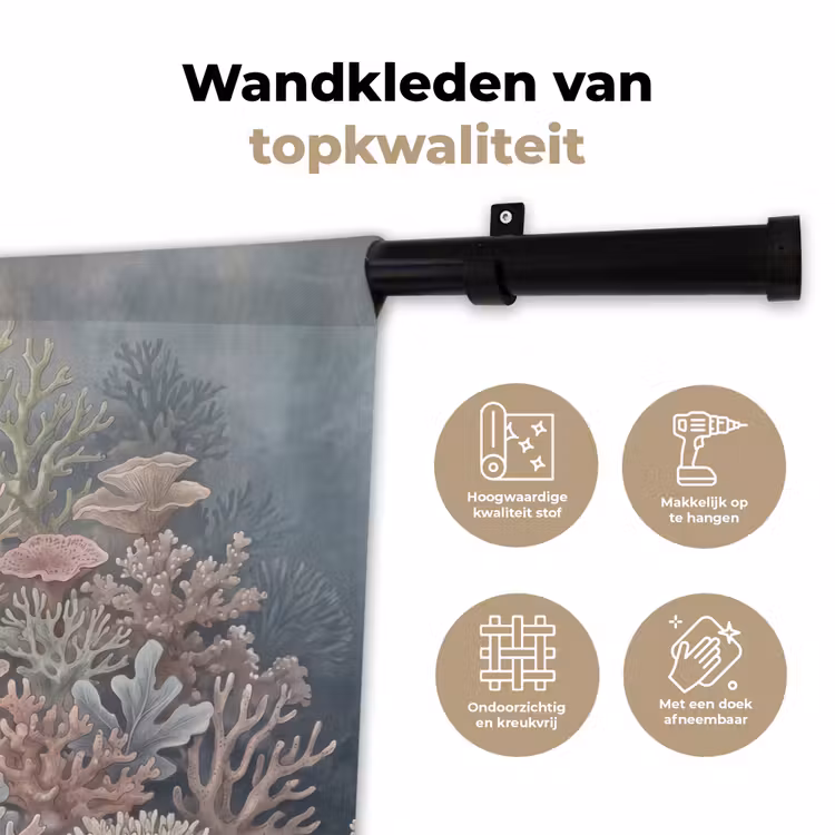 Koraal - Zeeleven - Onderwater - Illustratie - Natuur Wandkleed katoen klein -sfeer2