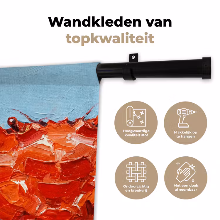 Krab - Zee - Dieren - Abstract - Rood Wandkleed katoen klein -sfeer2