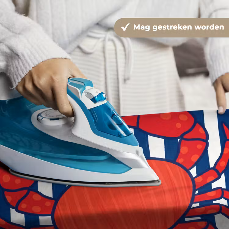 Krab - Strepen - Zeeleven - Illustratie - Rood Wandkleed katoen klein -sfeer9