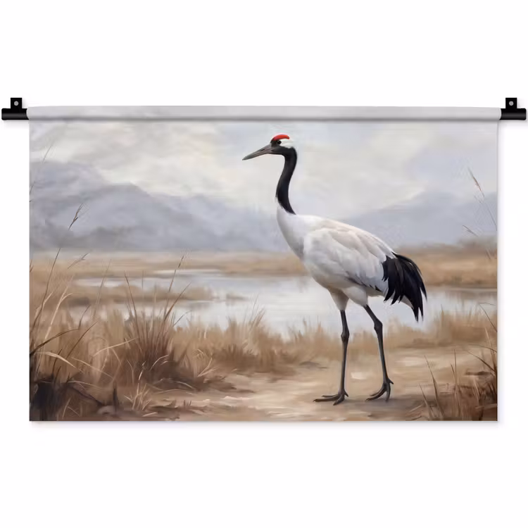 Kraanvogel - Natuur - Realistisch Wandkleed katoen klein -zz3d