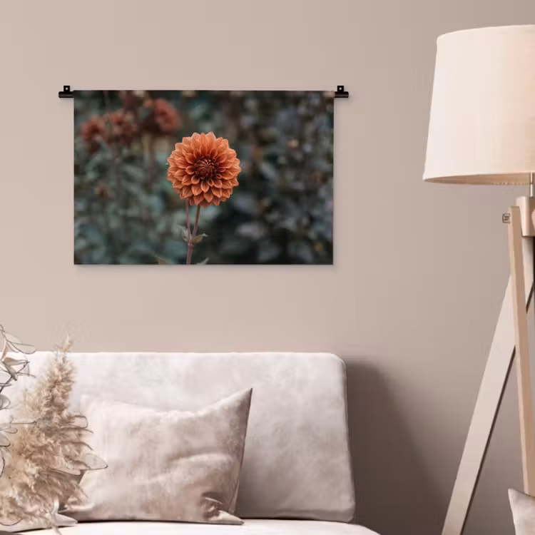 Dahlia - Bloem - Natuur - Sfeervol Wandkleed katoen klein -sfeer4