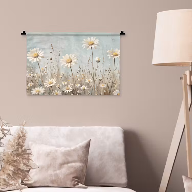 Madelief - Illustratie - Wit Wandkleed katoen klein -sfeer4