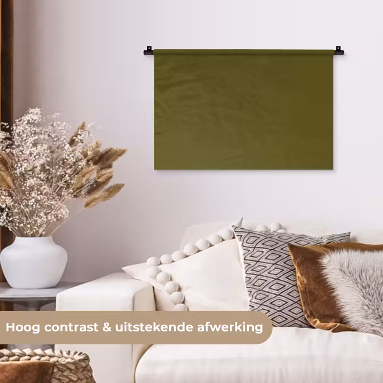 Dark - Olive - Groen Wandkleed katoen klein 269 -sfeer1