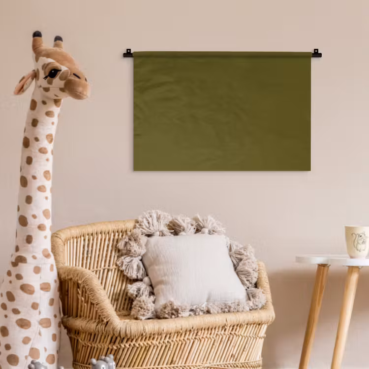 Dark - Olive - Groen Wandkleed katoen klein 269 -wsfeer5_kind