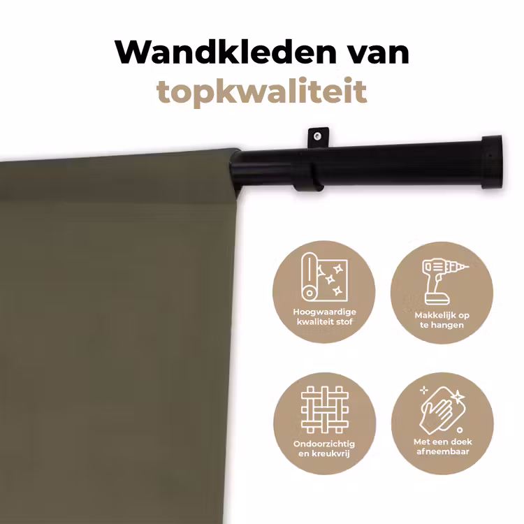 Deep - Khaki - Groen Wandkleed katoen klein 269 -sfeer2