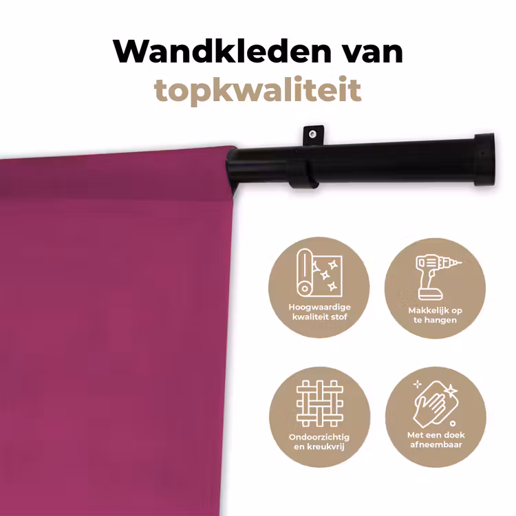 Deep - Magenta - Paars Wandkleed katoen klein 269 -sfeer2