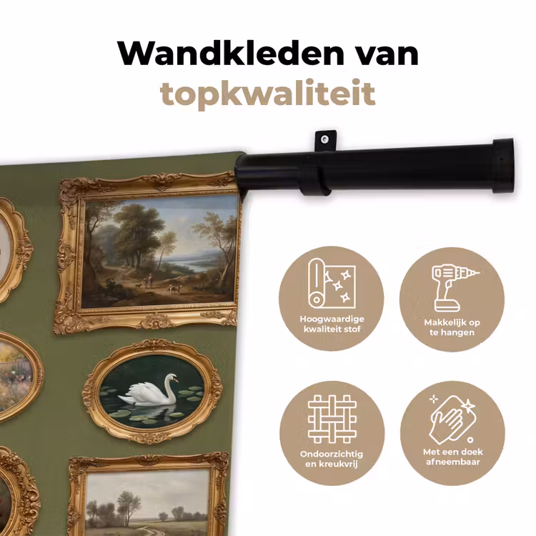 Hert - Bos - Natuur - Klassiek - Dieren Wandkleed katoen klein -sfeer2