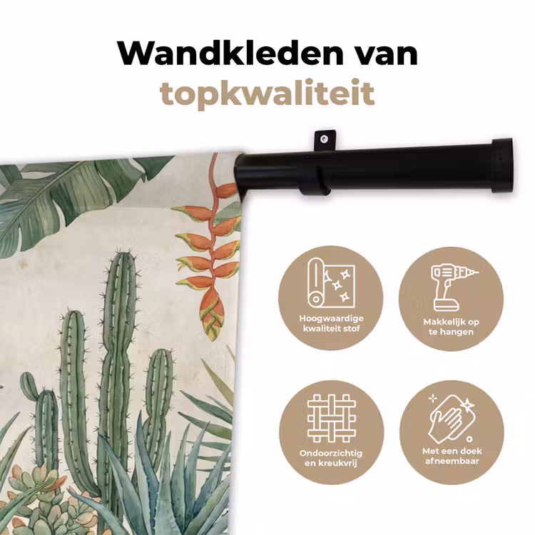 Woestijn - Planten - Groen Wandkleed katoen klein -sfeer2