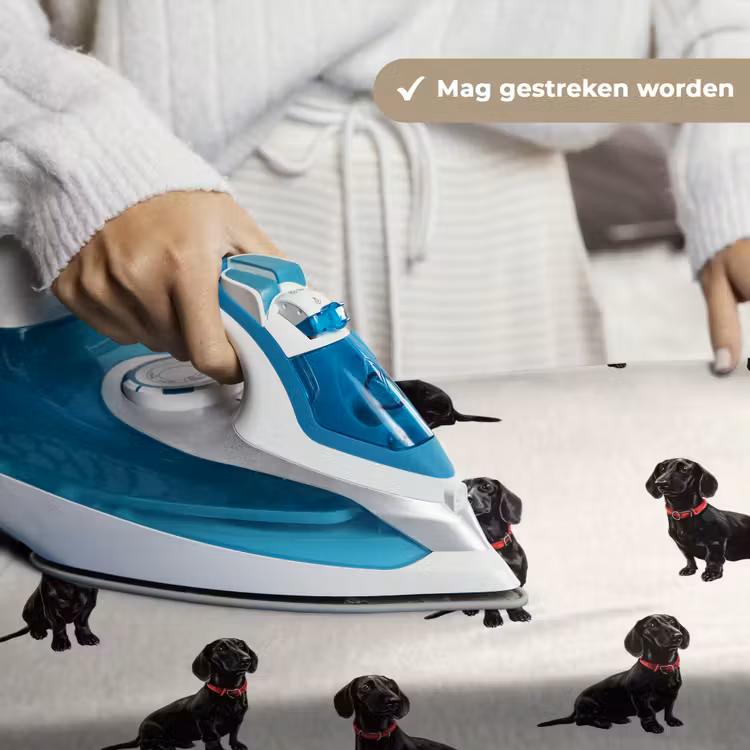 Hond - Patroon - Zwart Wandkleed katoen klein 269 -sfeer9