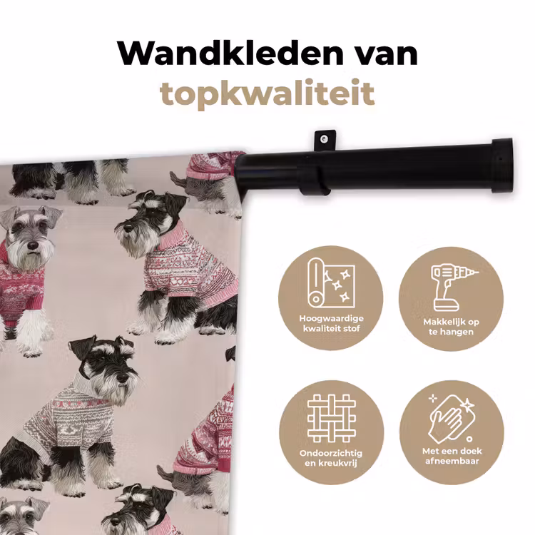 Honden - Truien - Rood Wandkleed katoen klein 269 -sfeer2