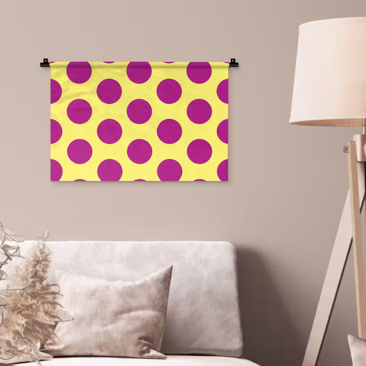 Dots - Klassiek - Geel Wandkleed katoen klein 269 -sfeer4