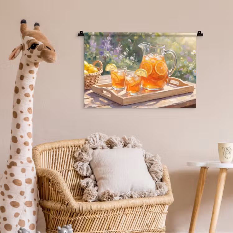 Drank - Citroen - Zomer - Tuin - Geel Wandkleed katoen klein -wsfeer5_kind